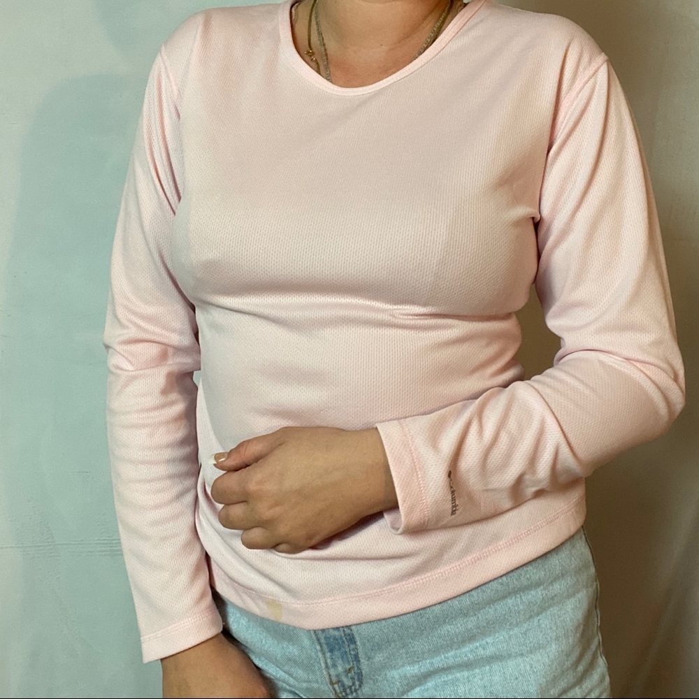 COLUMBIA BABY PINK LONG SLEEVE THERMAL WEAR BLOUSE - Picture 1 of 5